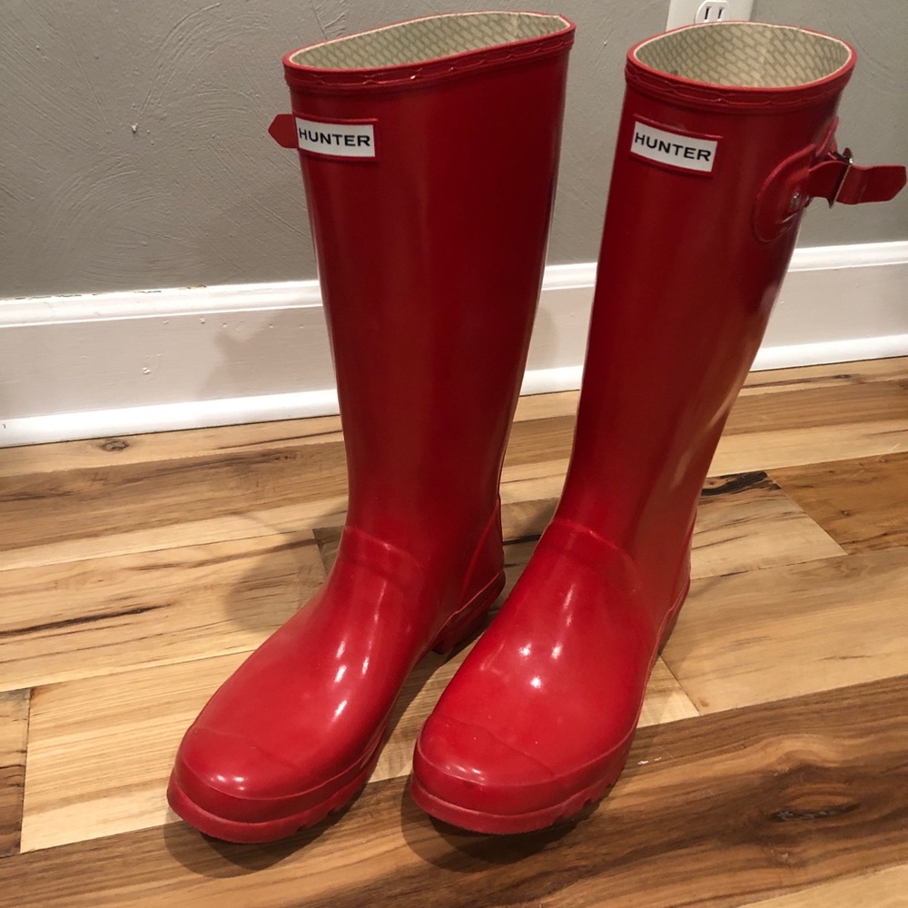 Red Hunter Boots US size 10